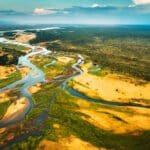 Aerial View over the Zambezi River, Zambia