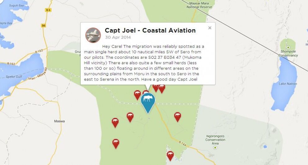 The Herdtracker live migration map.