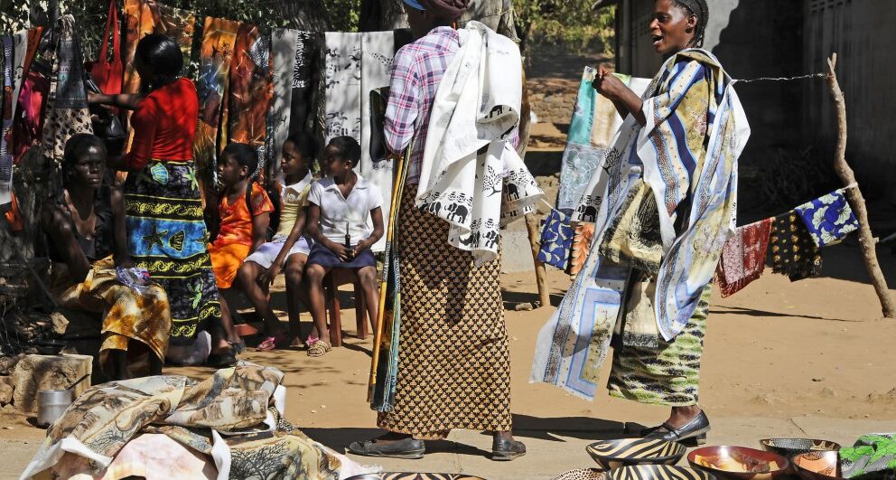 Zimbabwean curio market in Victoria Falls