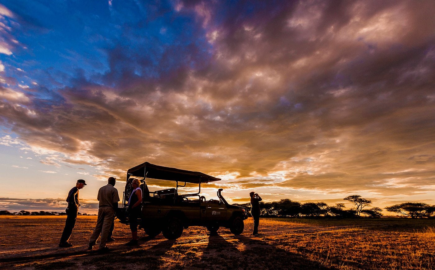 Sunset game drive in Nxai Pan National Park