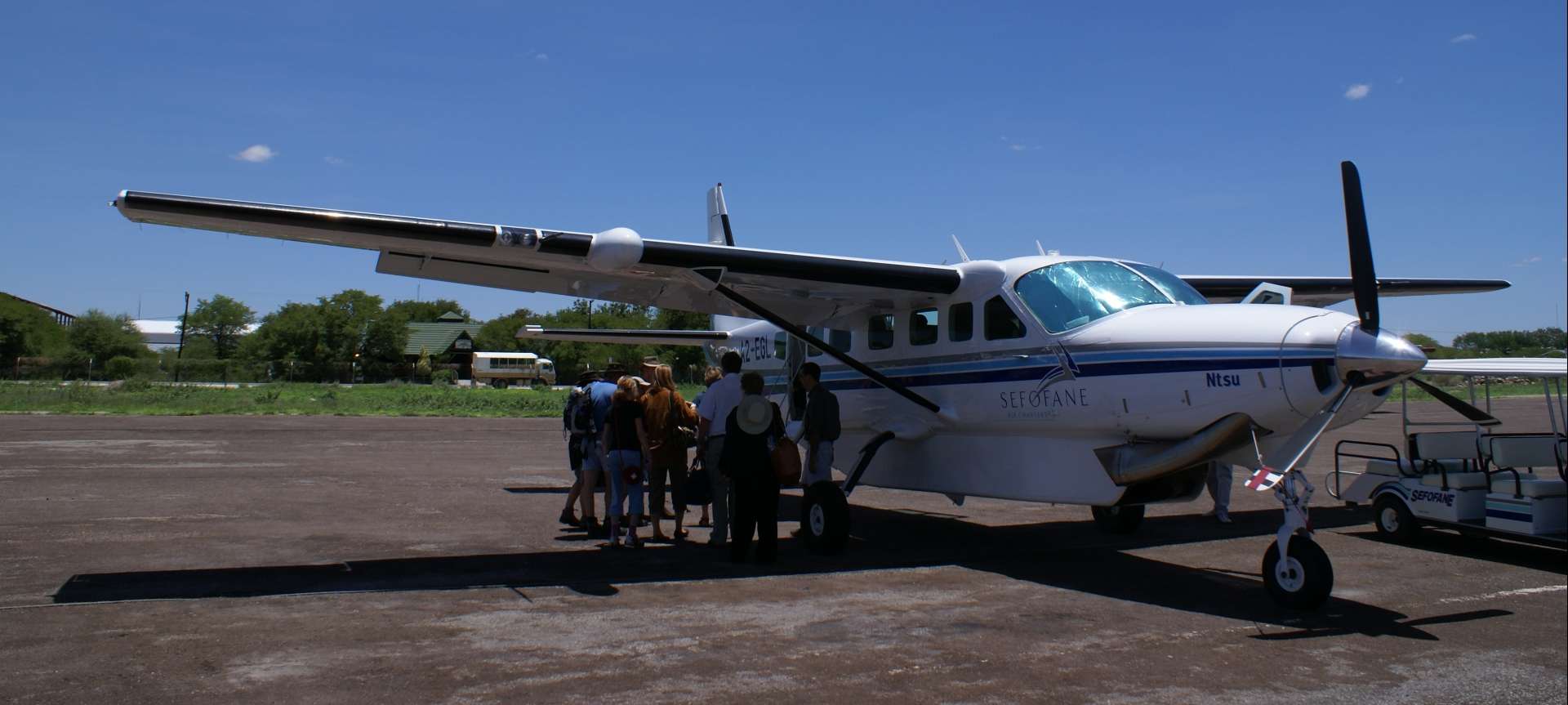 A charter flight from Maun International Airport