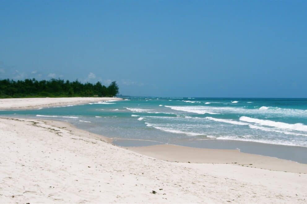 Bamburi beach in Kenya.