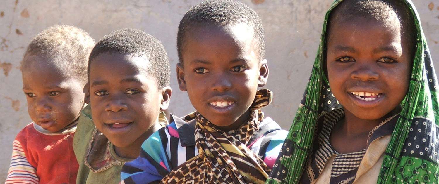Children in a local Tanzanian village