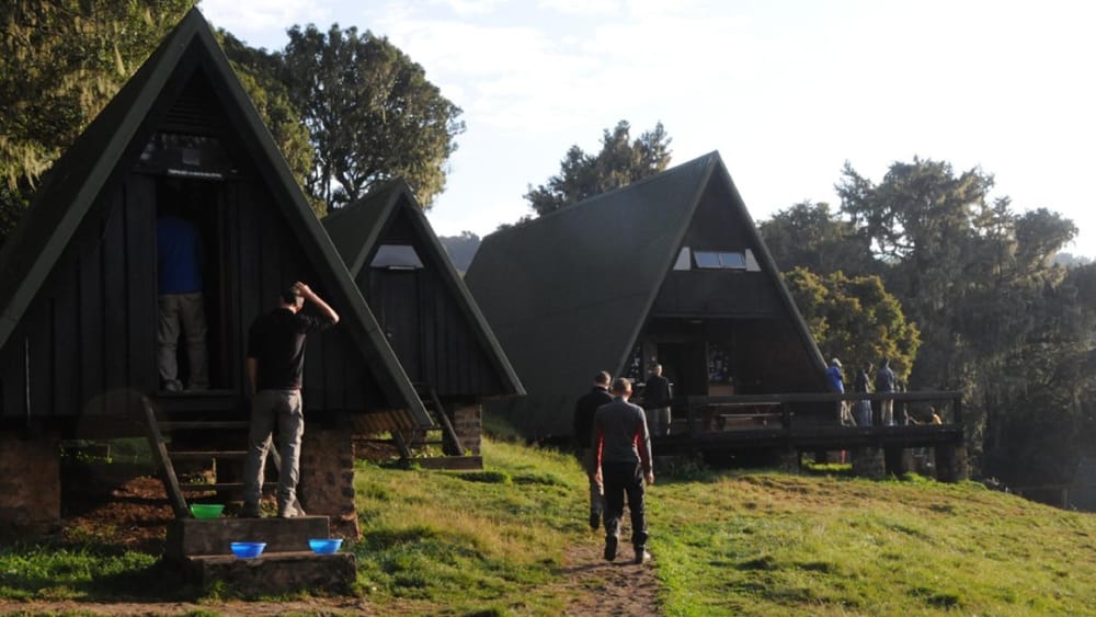 maranda huts olong the marangu route climbing mount kilimanjaro