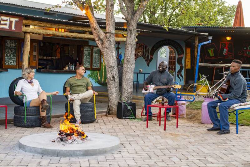Etosha Boys playing music at Etosha Safari Lodge