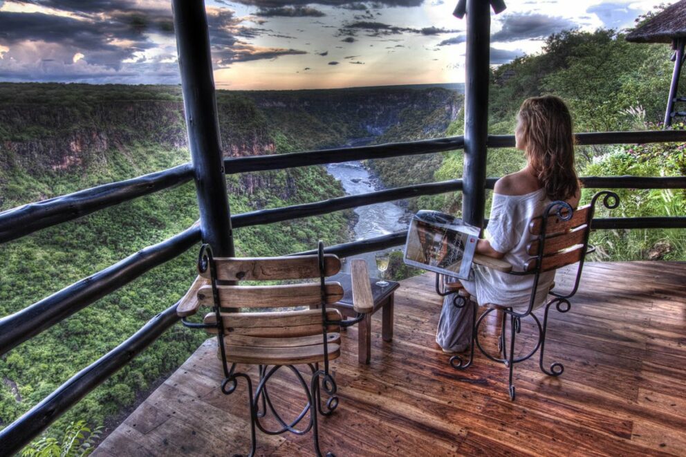 Balcony at a luxury lodge, Zimbabwe | Photo credits: Victoria Falls Safari Lodge