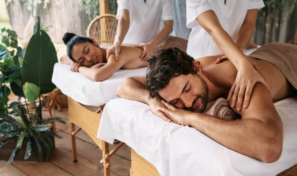Couple massage at spa resort