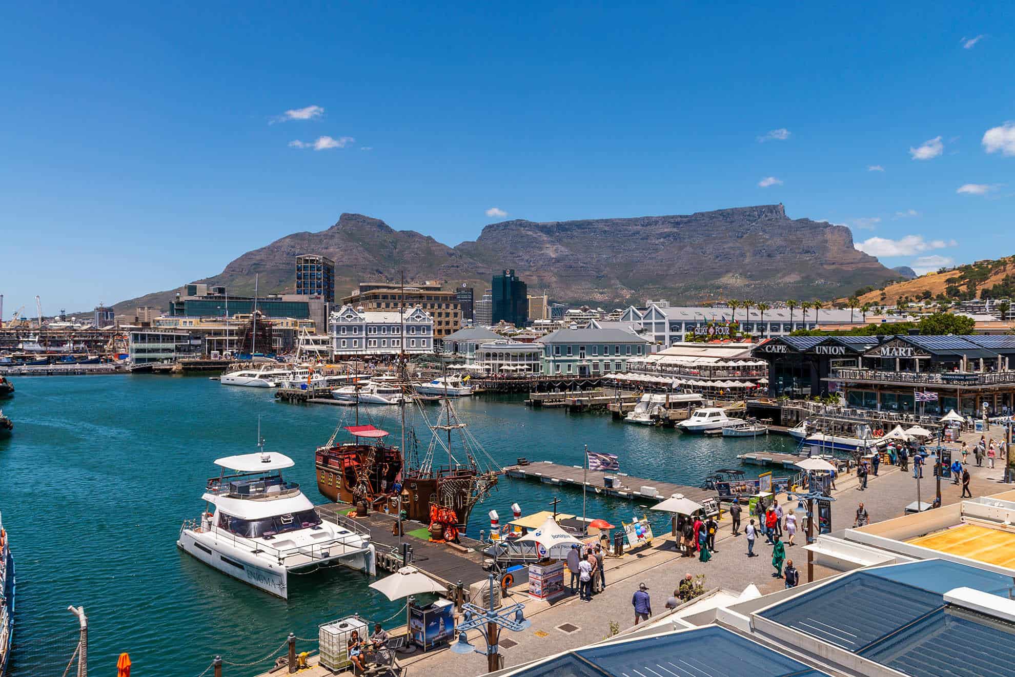 The V&A Waterfront in Cape Town, a great place to start or end an African safari for seniors.