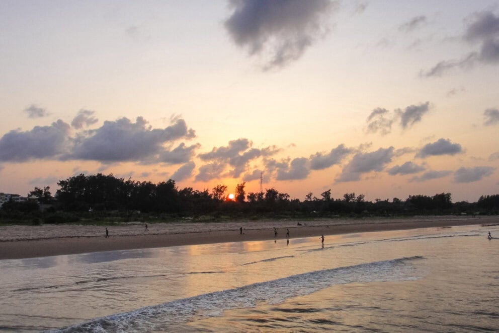 Sunset on Malindi beach, Kenya.
