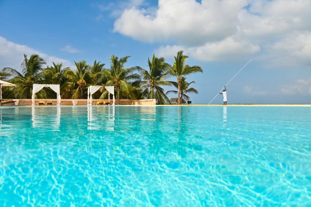 View of the Majlis Resort on Lamu Island, Kenya, an African island perfect for a beach holiday