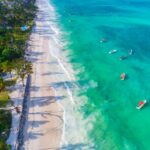 Aerial view of Paje Beach, Zanzibar