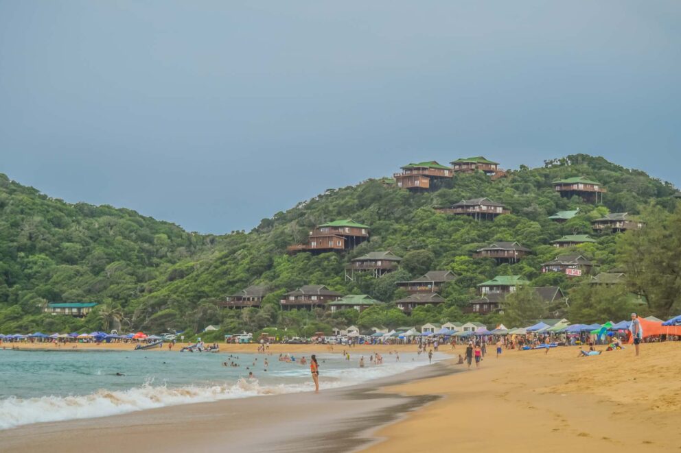 View of the shore of Ponta do Ouro Beach in Mozambique