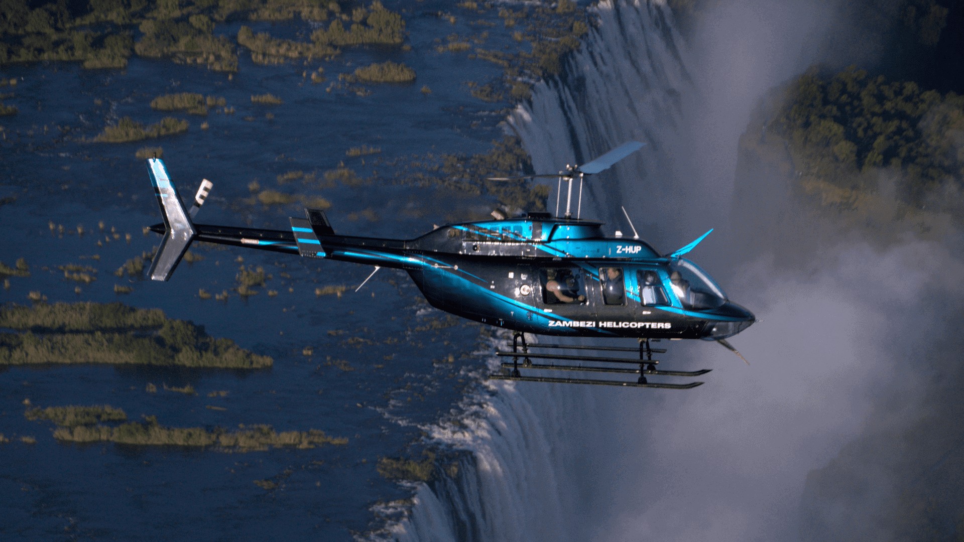 Helicopter tour over Victoria Falls