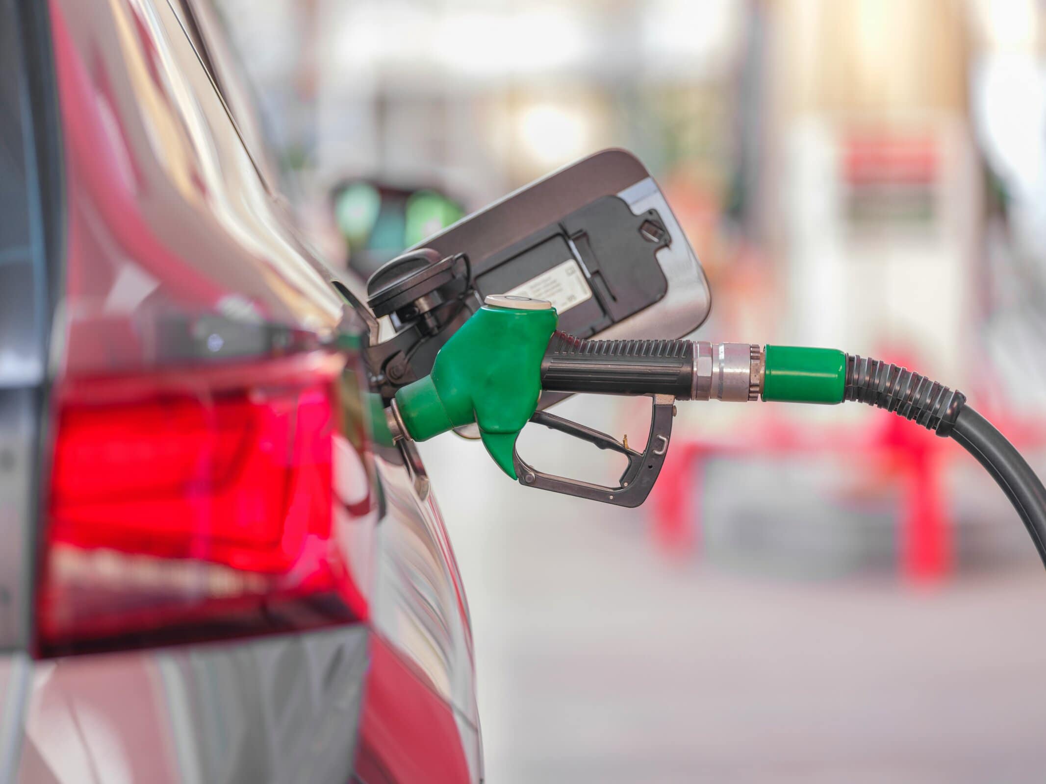 Fuel pump in a red car