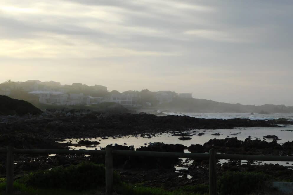 Sunrise over the ocean in Gansbaai before our ocean safari