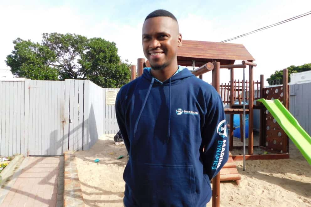 Lwando Baleni, a seabird and African penguin ranger situated on Dyer Island. We met him as a part of our ocean safari.