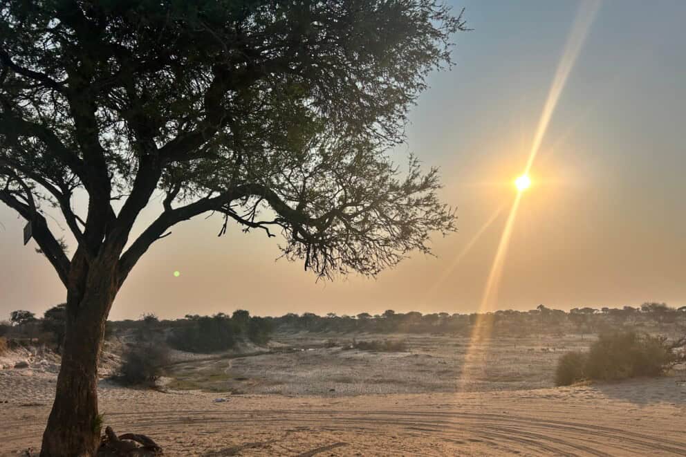 Sunset over the Makgadikgadi Pans with Desert and Delta's camps