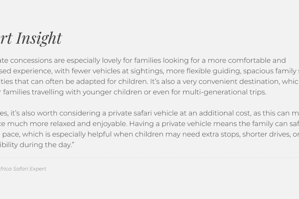 Discover Africa Safari Expert insight on private concessions in Kruger, South Africa.