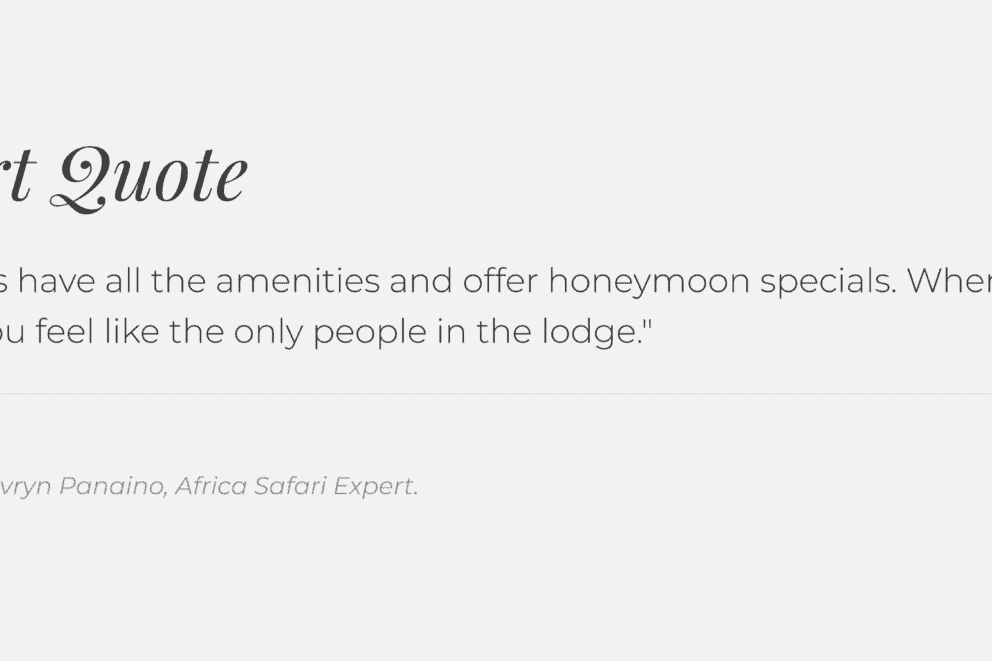 A Discover Africa Safari Expert quote on the amenities at Saseka Tented Camp.