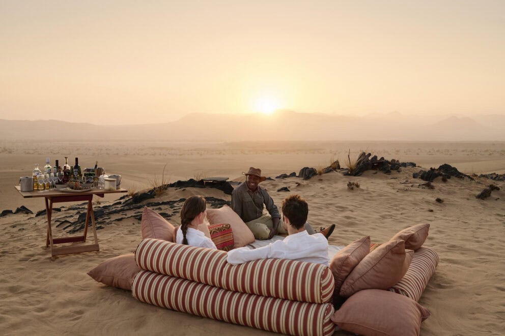 Sundowners in the desert, a Namibia desert safari experience
