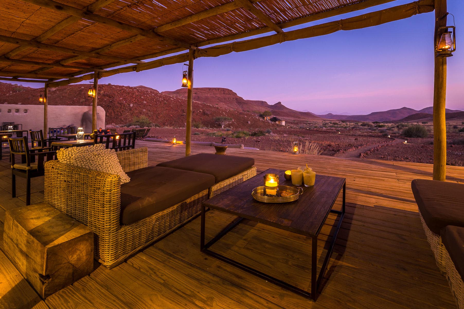 Lounge area at Damaraland Camp, Namibia | Photo credit: Damaraland Camp