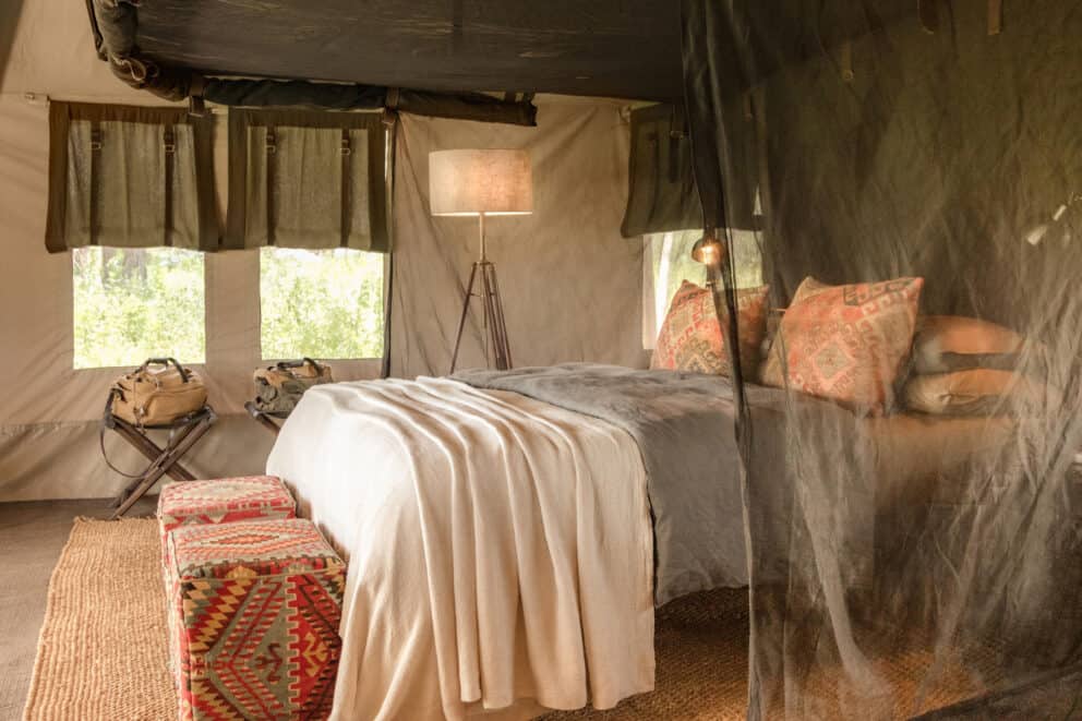 Bedroom layout at Songa Tented Camp