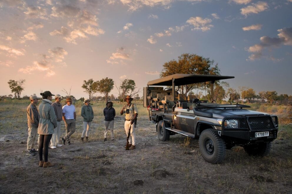 Sundowners with African Bush Camps in the Okavango Delta; a great place for an African safari for seniors. 