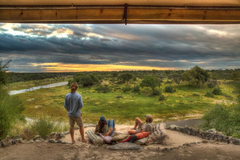 Verandah view over the Makgadikgadi Pans. A perfect view for a romantic honeymoon safari in Botswana