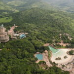 Valley of the Waves with the Palace in the background, Sun City, South Africa