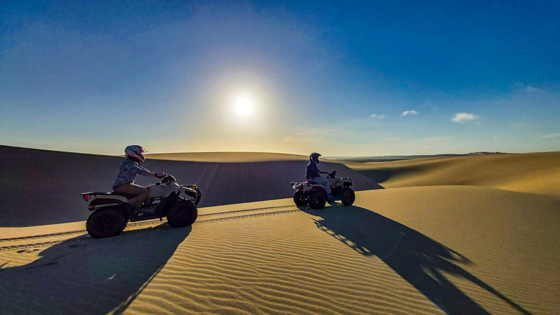 Quad bikes on the Skeleton coast. This is part of the Namibia desert safari experience 